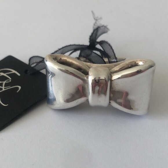 E&L Israel Sterling Silver Electroform Bow Ring Sz.6-6.5 - Picture 5 of 16